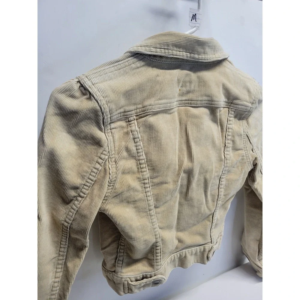 Y2K Abercrombie Fitch Corduroy Trucker‎ Jacket Beige Kids Size M